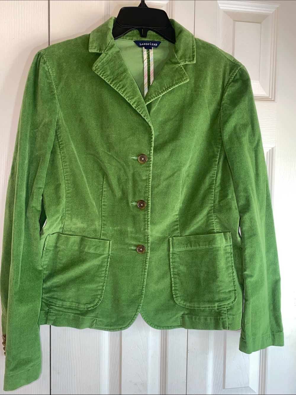Vintage Lands' End Bright Green Corduroy Blazer